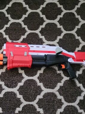 Nerf Red White and Black Foam Dart Blaster